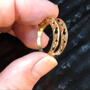 Gold Ring Setting Hearts Stars Moons Size 7